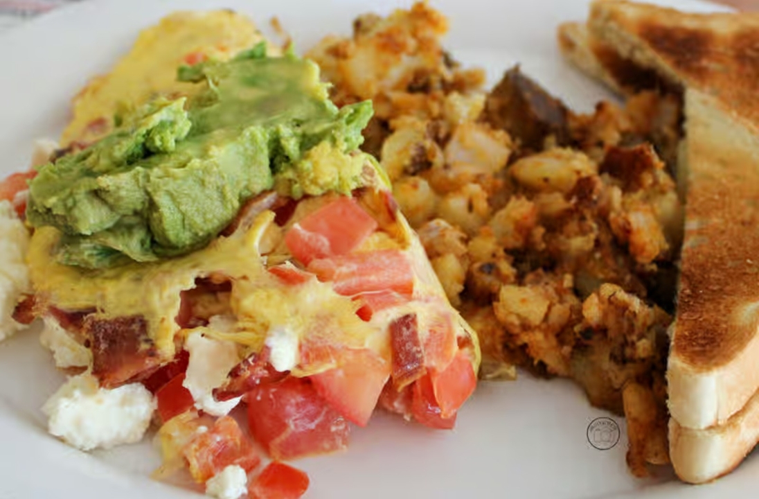 Bacon Avocado Omelette.