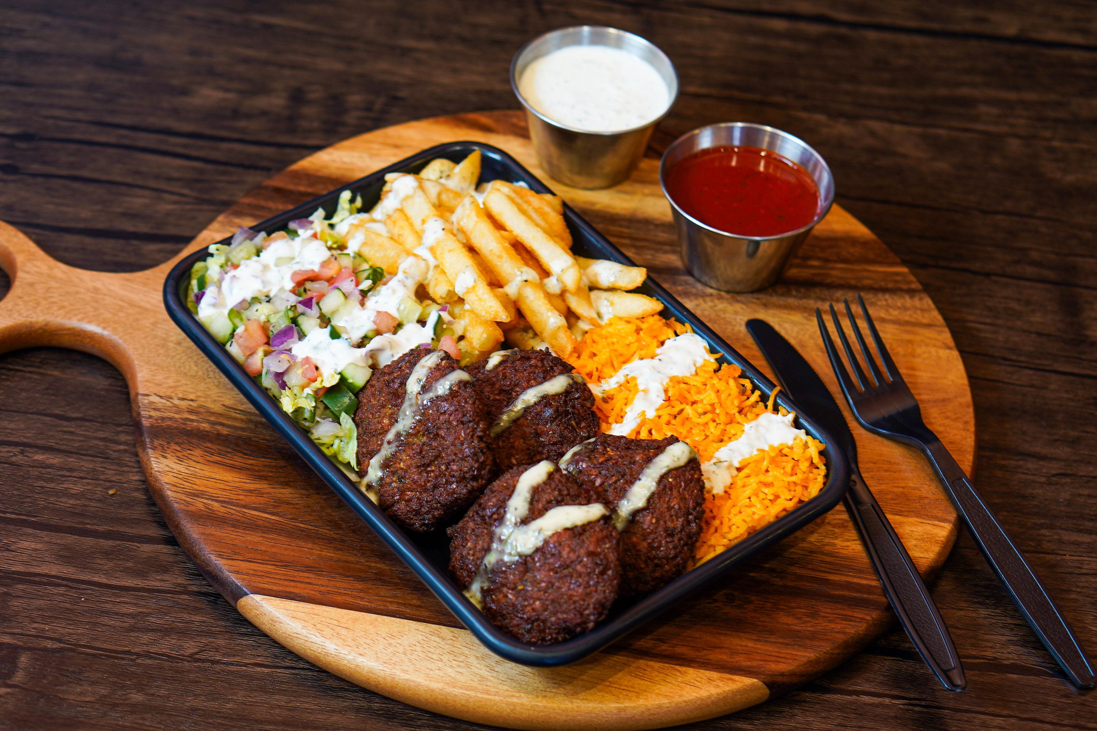 Falafel Over Rice.