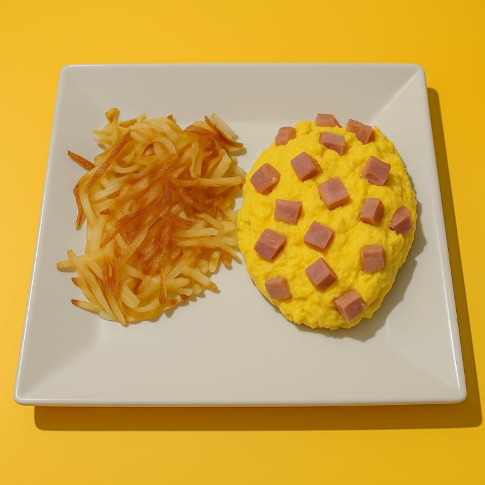 Diced Ham & Eggs.