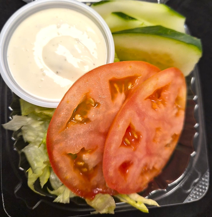 Garden Salad with Ranch Dressing.