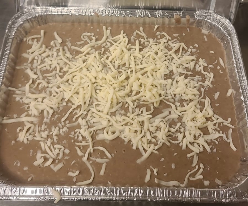 Tray of Refried Beans.