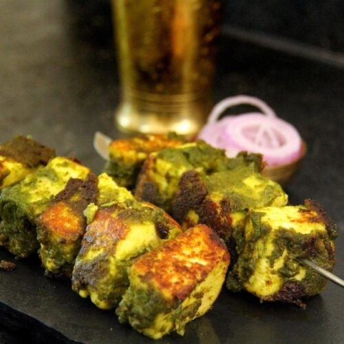 Hariyali Paneer Tikka.