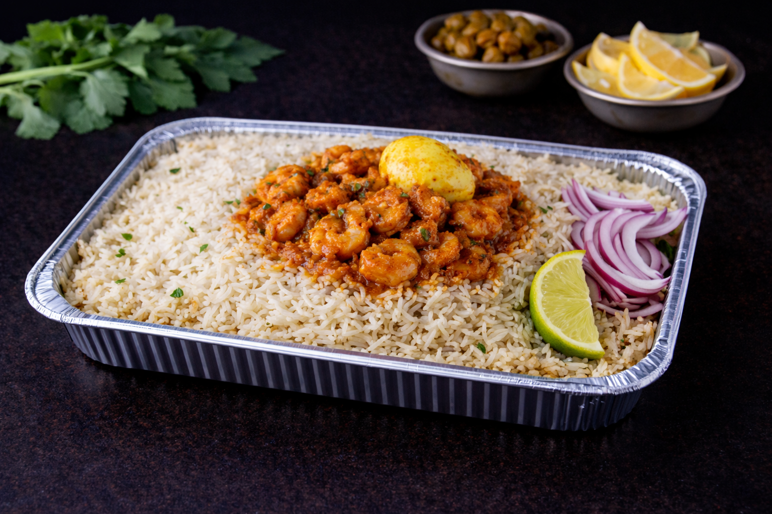 Family Pack Royyala Pulao (Shrimp Pulao).