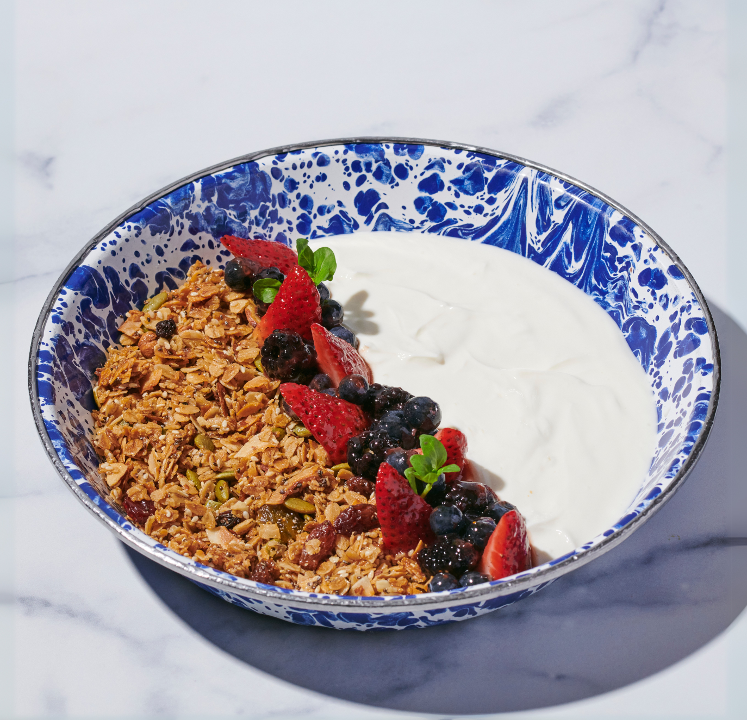 Seeded Coconut Granola With Berries.