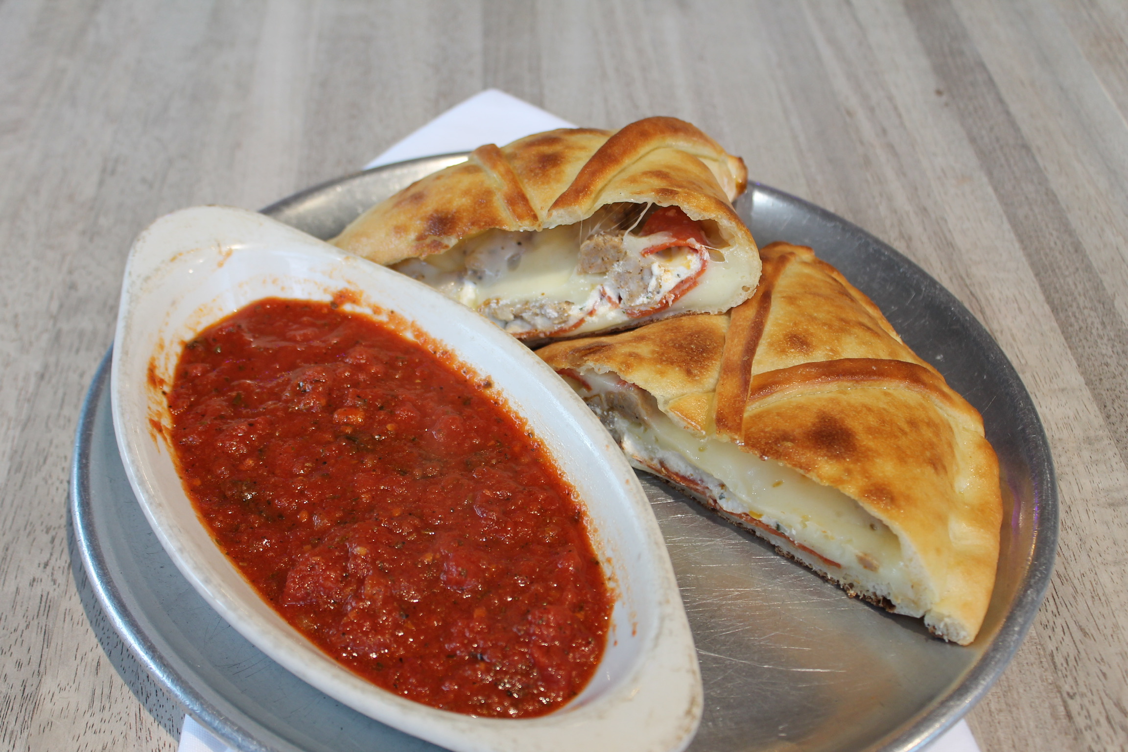Pepperoni Sausage Calzone.