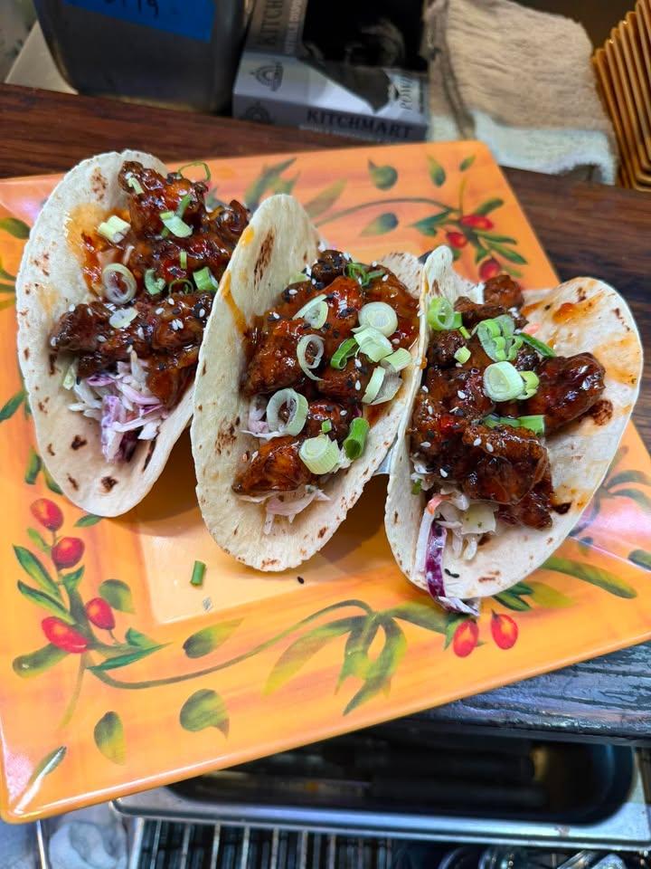 General Tso Chicken Tacos.
