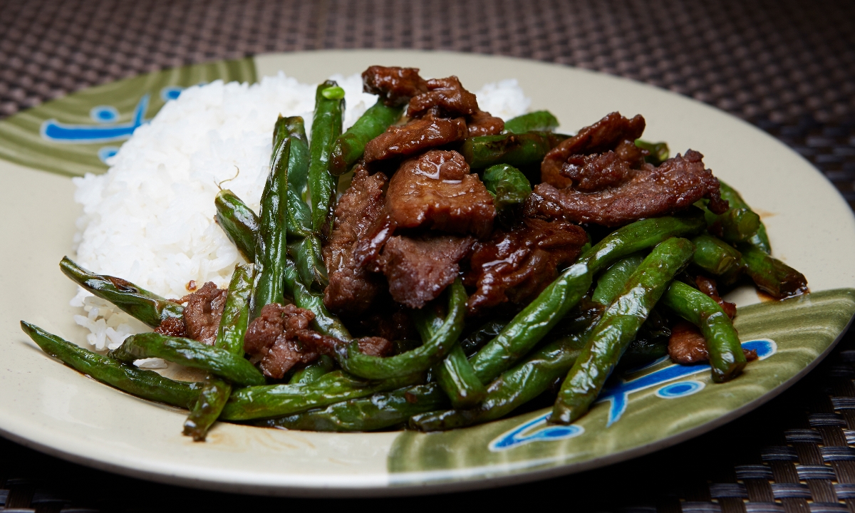 Lunch Beef String Beans in Black Bean Sauce.