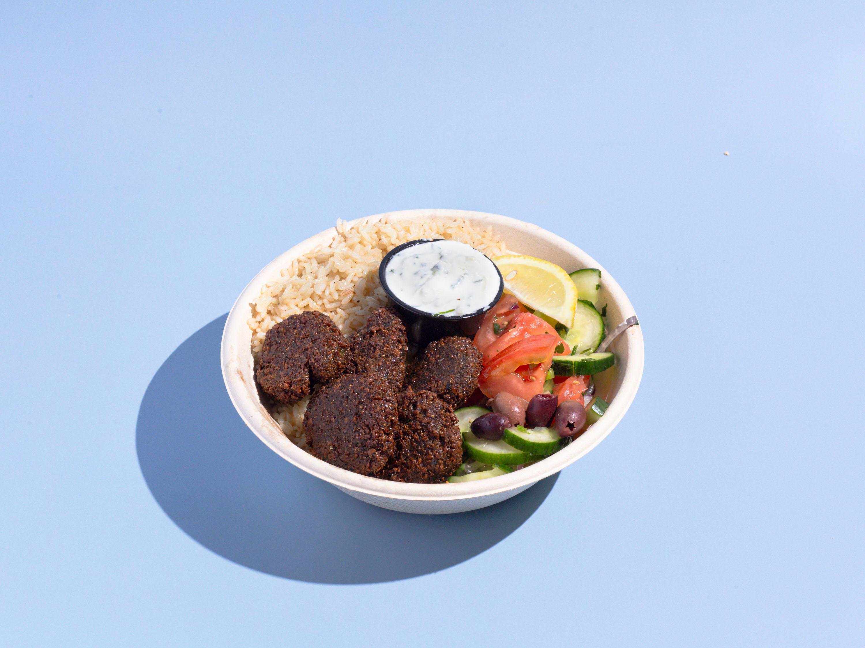 Falafel Rice Bowl.