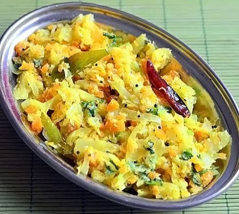 LB-Cabbage Poriyal- Vegan.