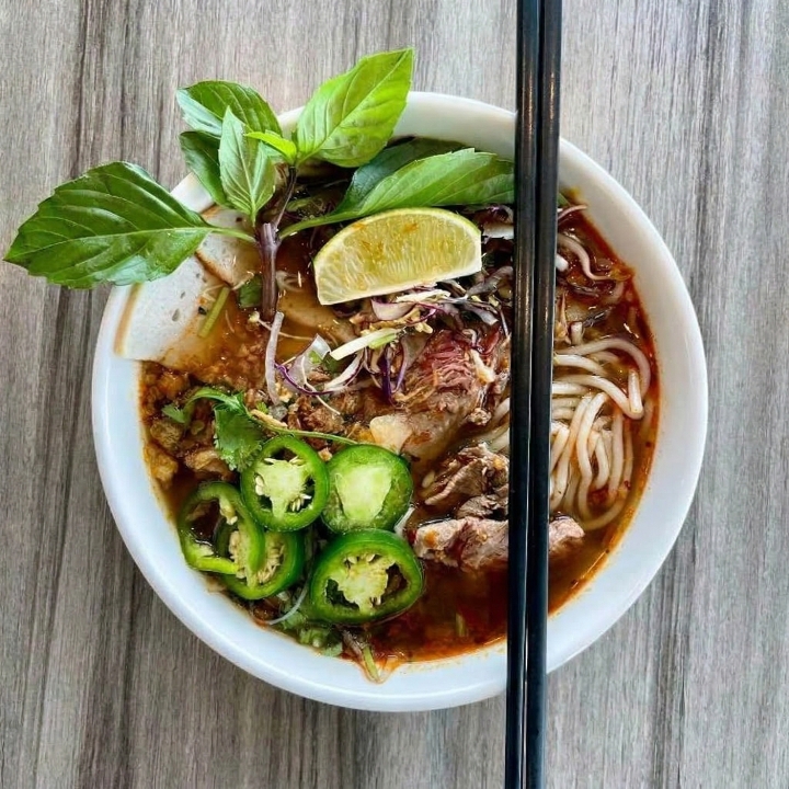 Bún Bò Huế (Spicy Lemongrass Noodle Soup).