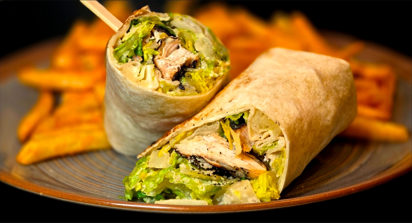 CHICKEN Caesar Wrap.
