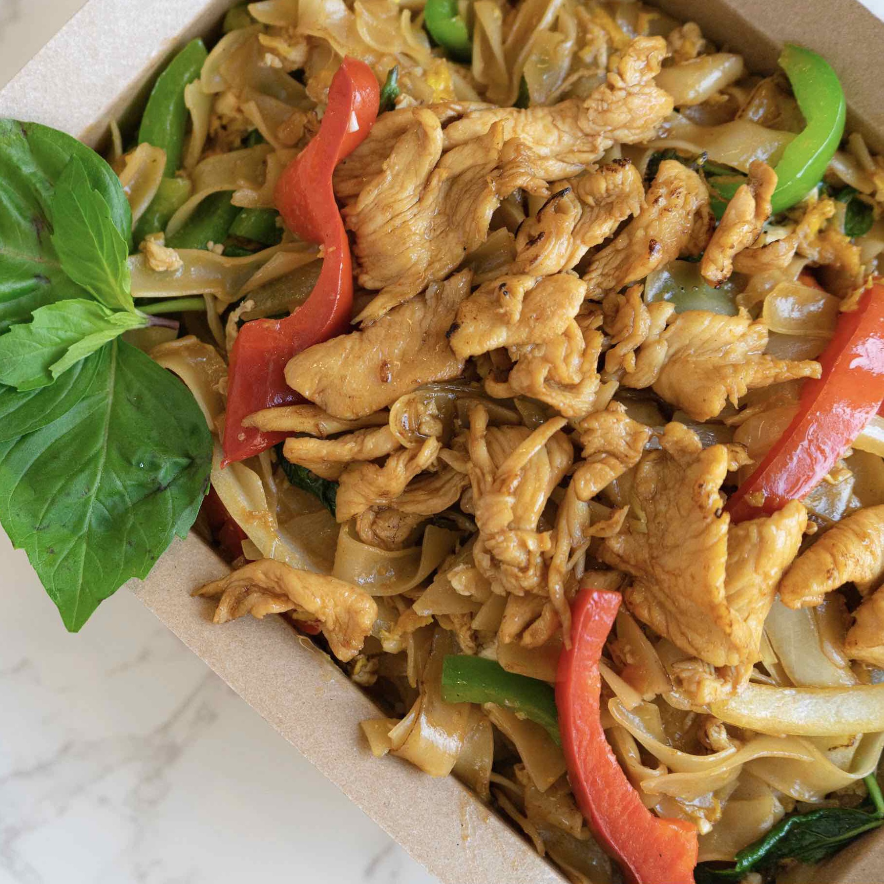 Pad Khee Mao - Spicy Basil Noodle.