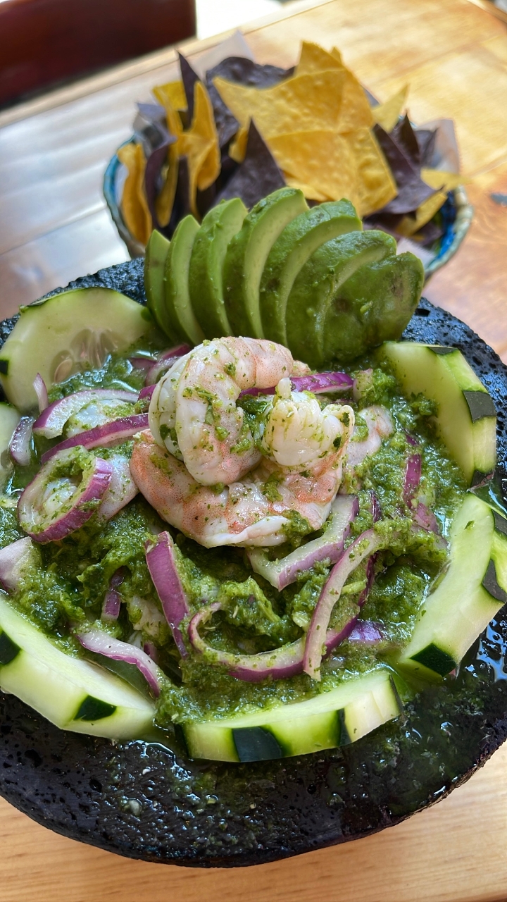 Aguachile Shrimp in Royal Molcajete - For shearing (Serves 2).
