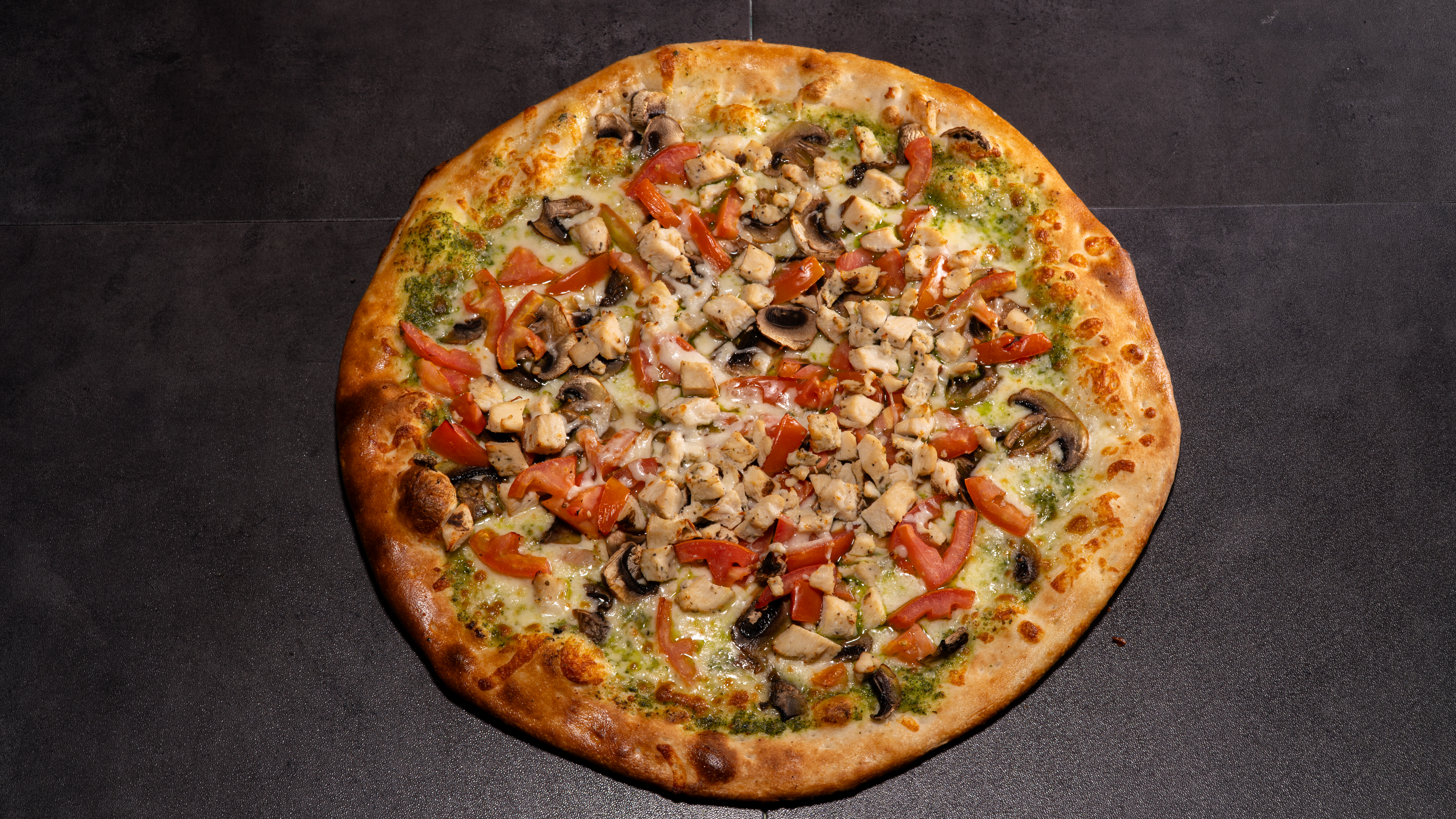 Pesto Chicken Pizza.