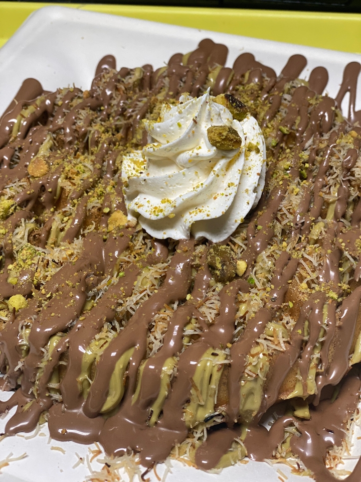 Dubai Chocolate Waffles.