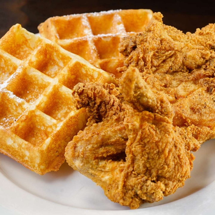 2 Piece Fried Chicken & Waffles.