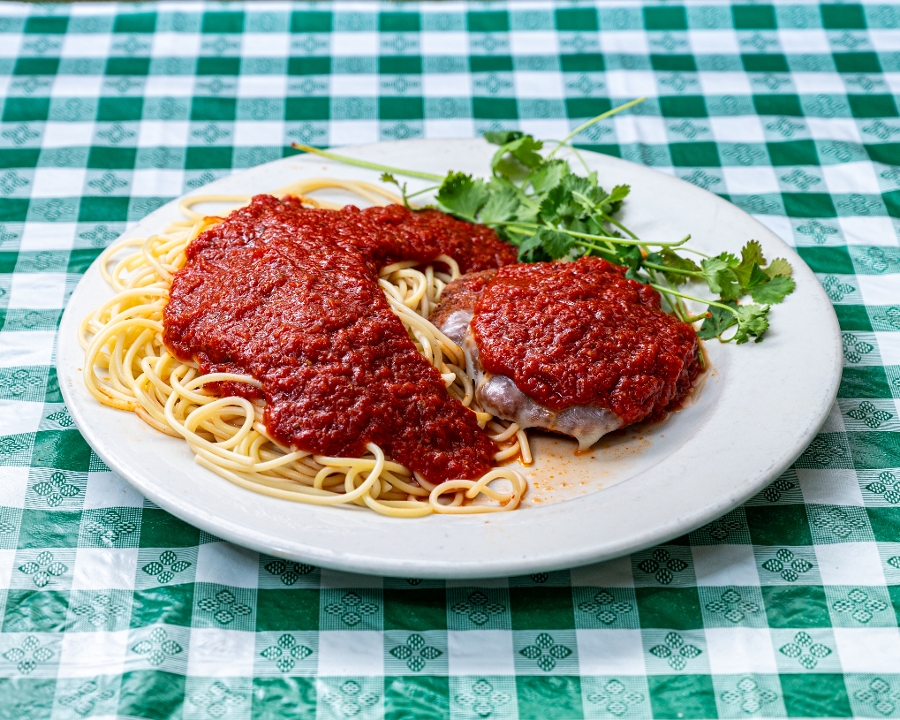 One Chicken Parmigiana.