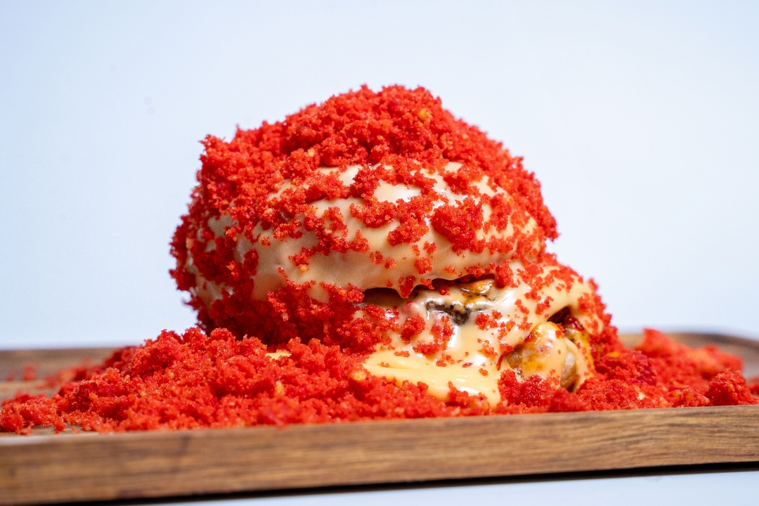 Flaming Hot Cheetos Burger.