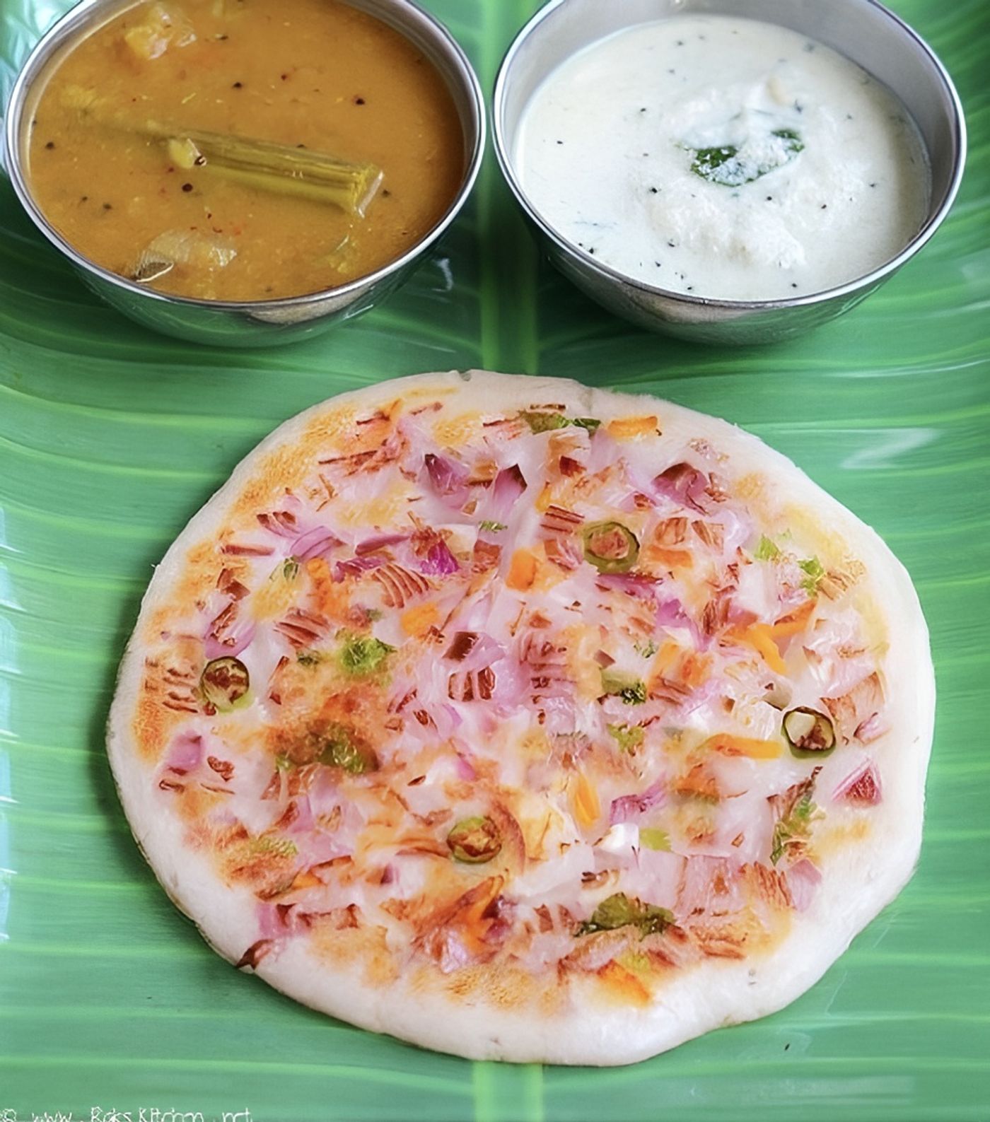 Onion Tomato Chili Uthapam.