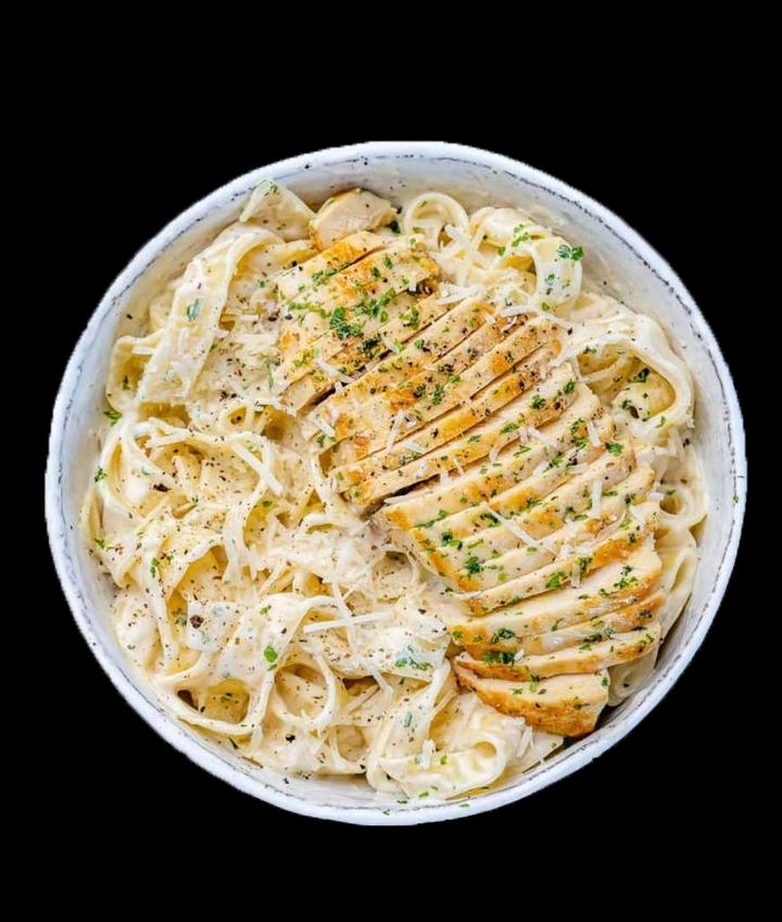 Kids Chicken Alfredo Fettuccine.