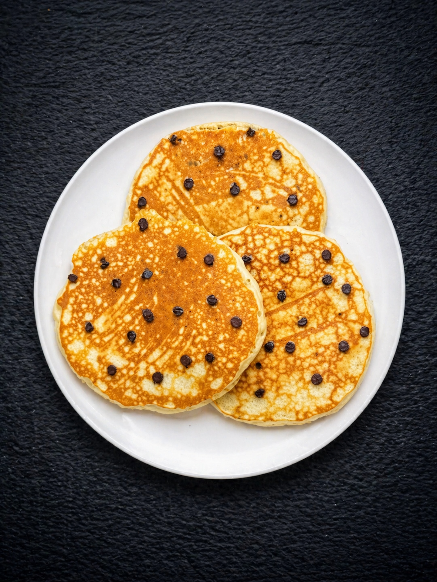 Chocolate Chip Pancakes on a Platter.