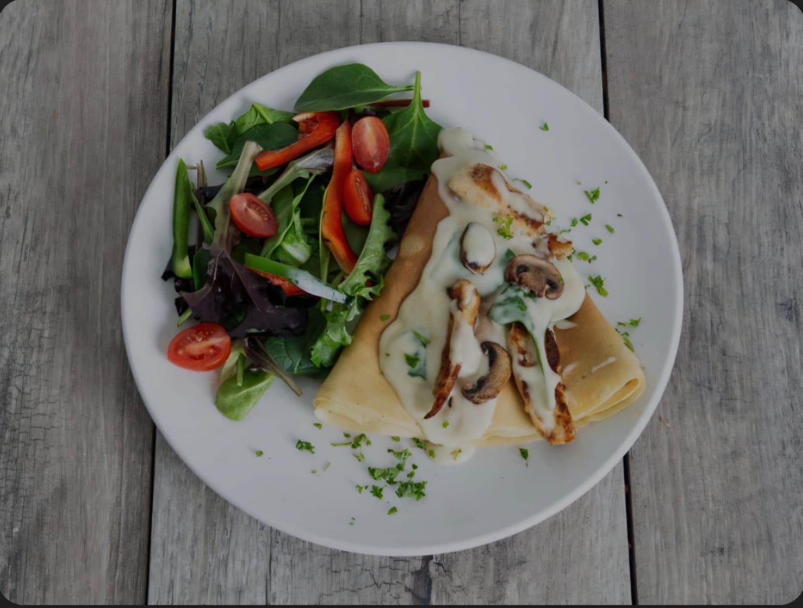 Chicken Florentine Crepe.