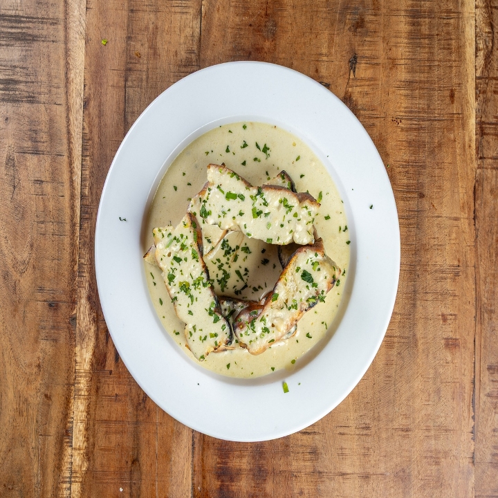 Focaccia/Gorgonzola Cream.