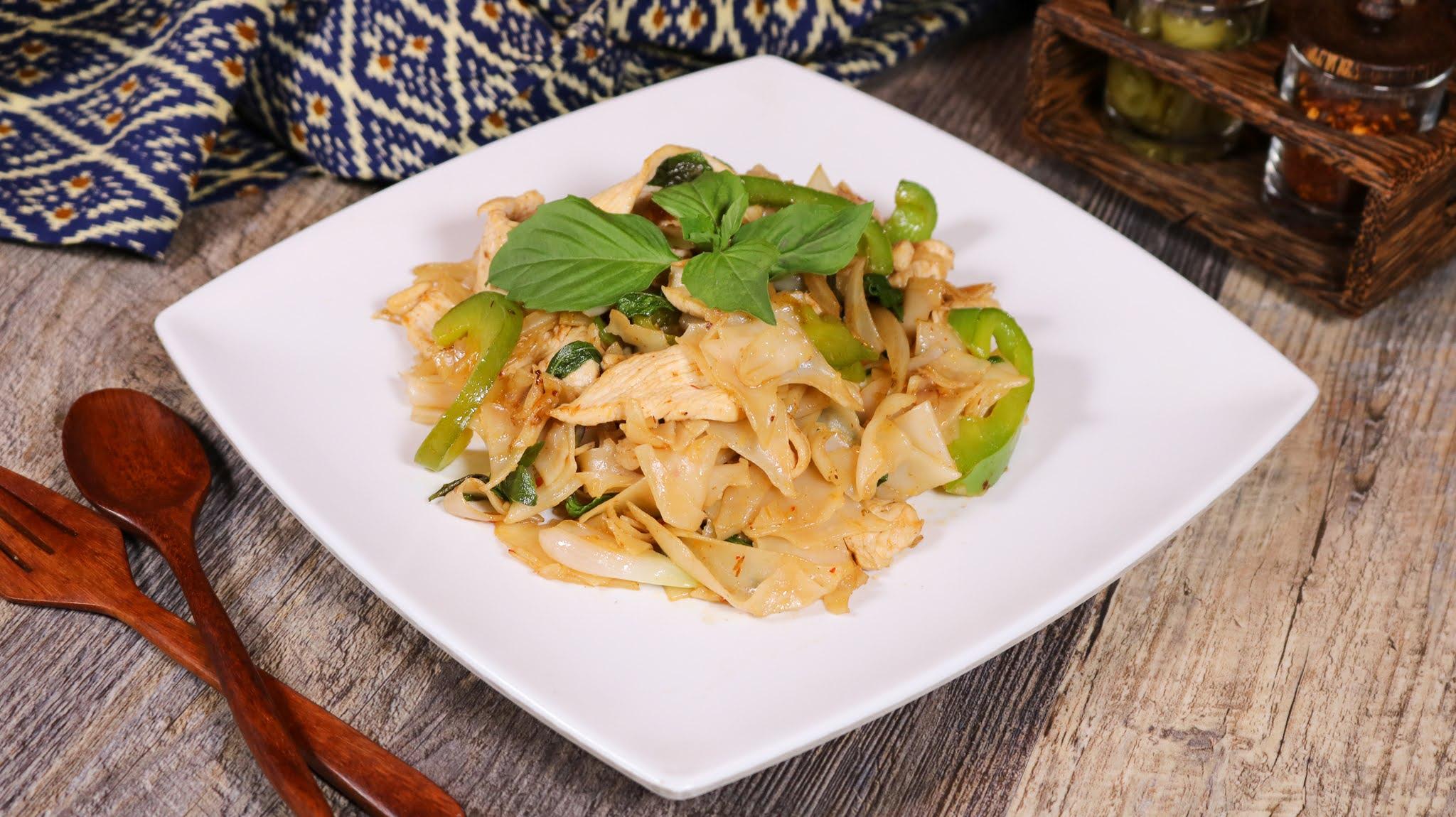 Drunken Noodles with Basil.