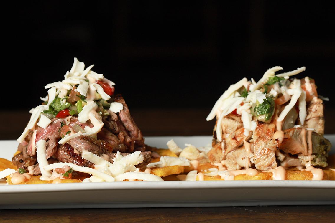 Beef & Chicken Montaditos.