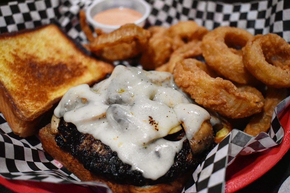 Mushroom Swiss Burger.