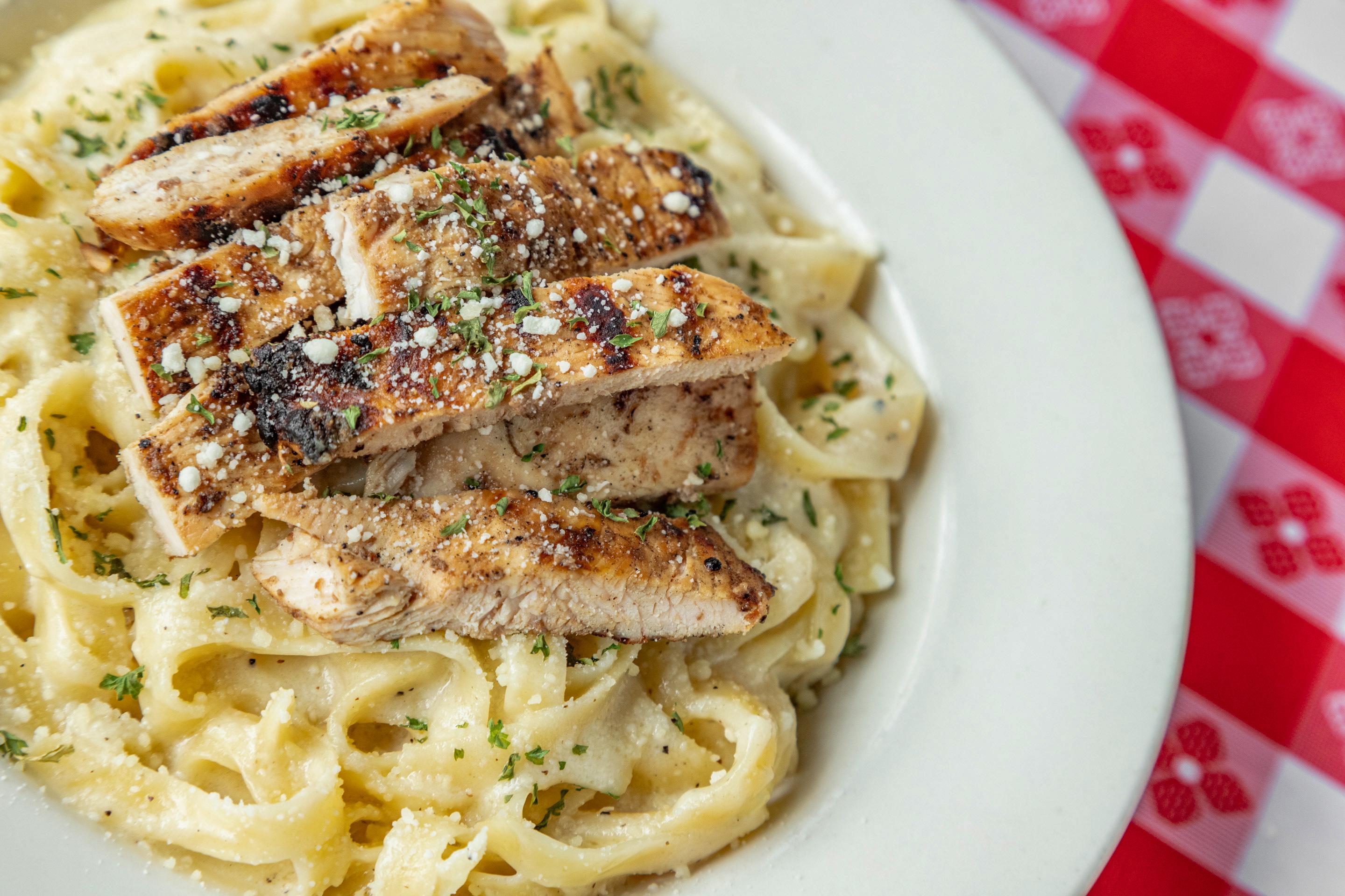 Organic Fettuccine with Chicken Breast.