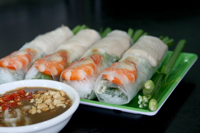 Steamed Pork and Shrimp Fresh Rolls.