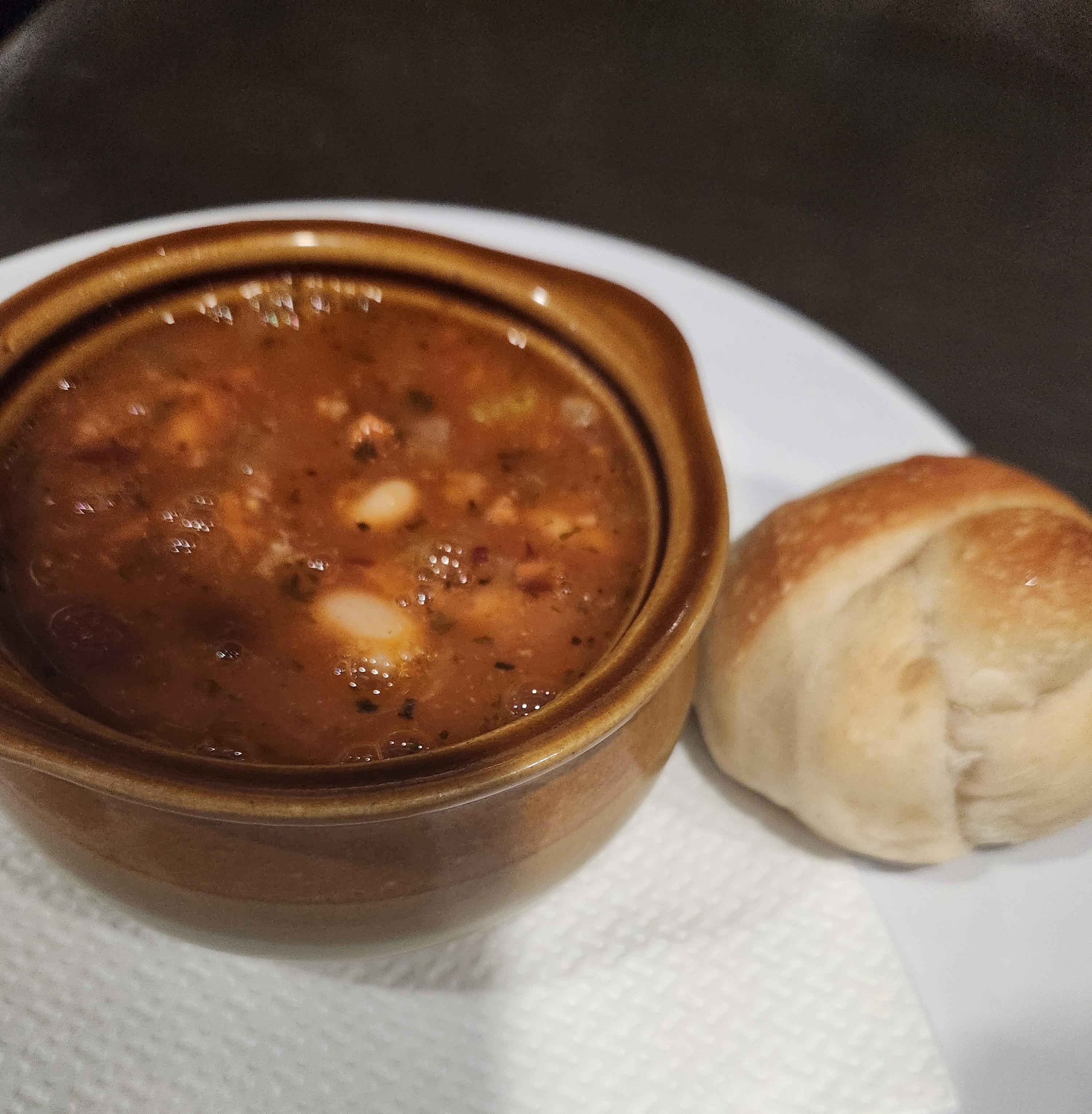 Bowl of Pasta E Fagioli.