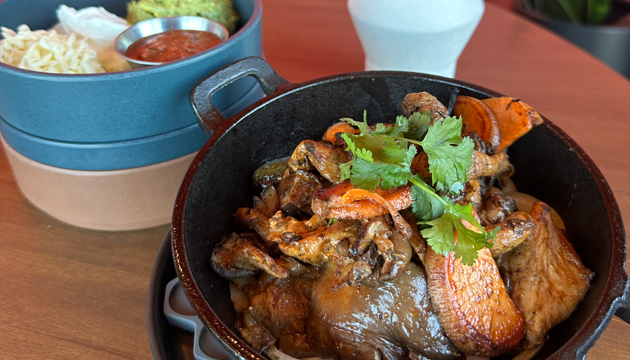 Pecan Smoked Mushroom & Sweet Potato Rescaldo..