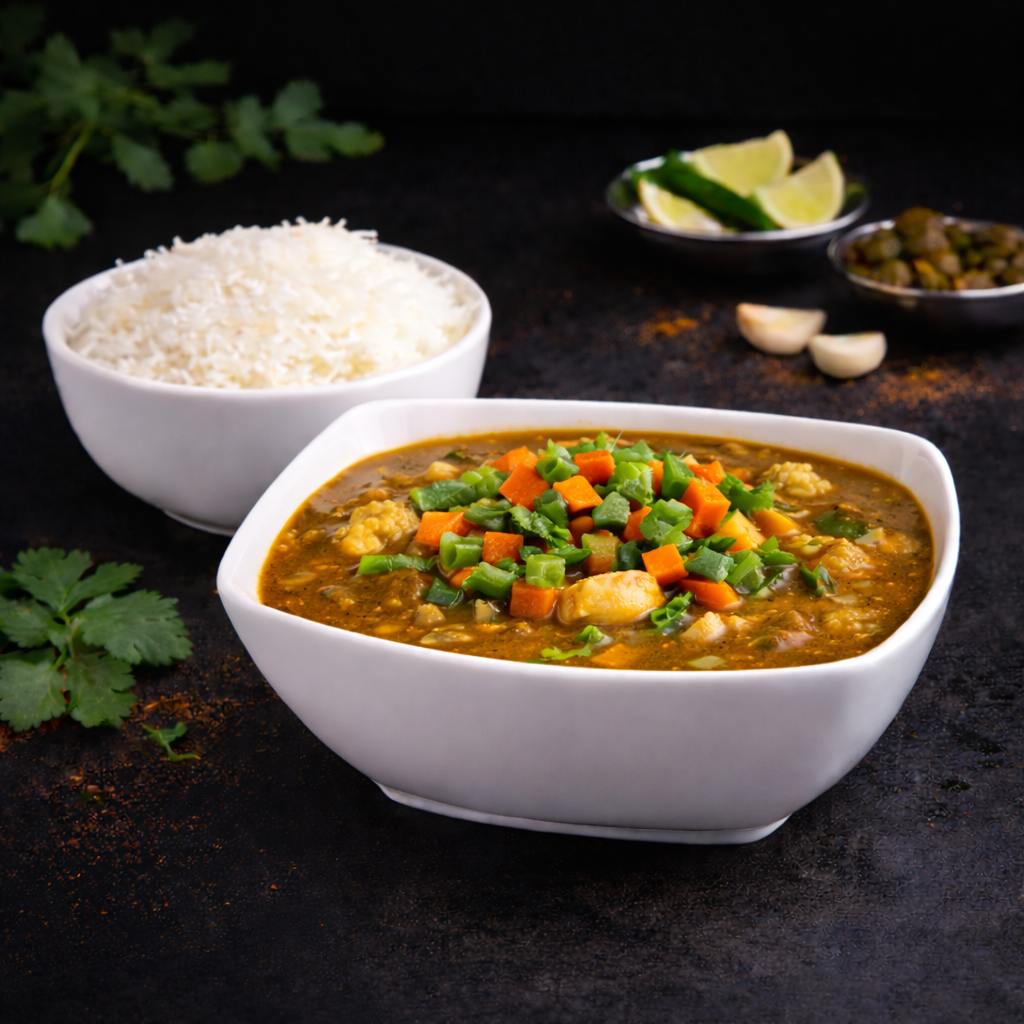 Ulavacharu Vegetable Curry (Horse Gram Vegetable Curry).