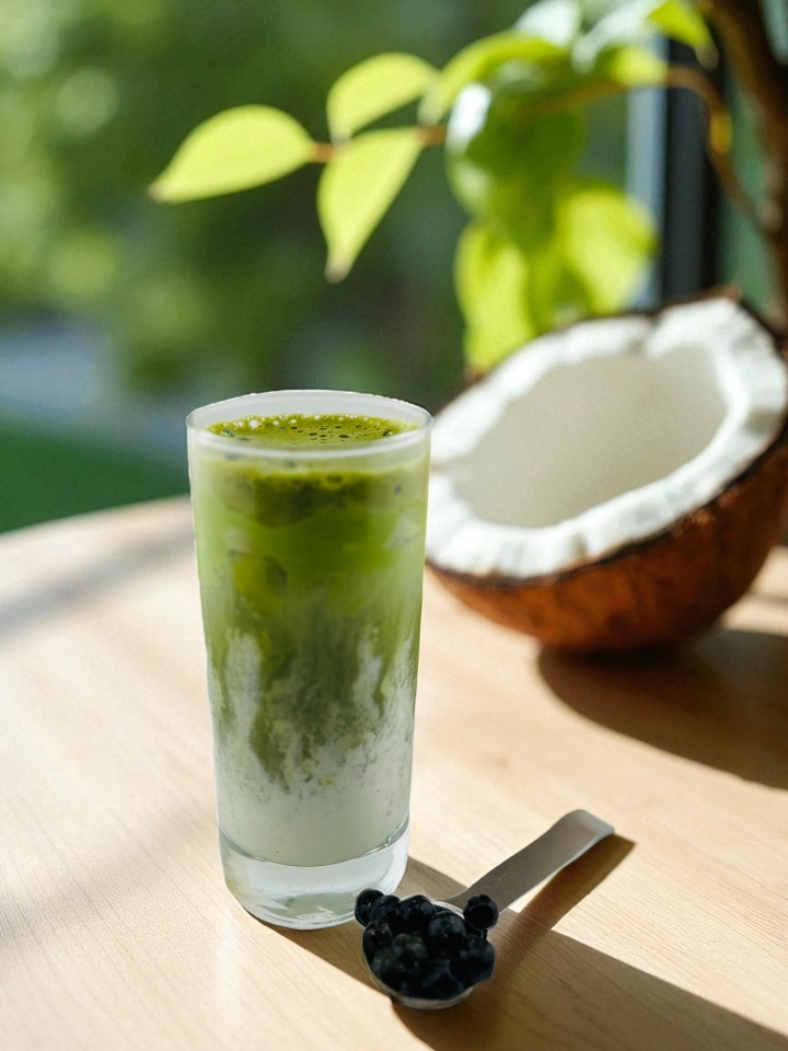 Coconut matcha milk.