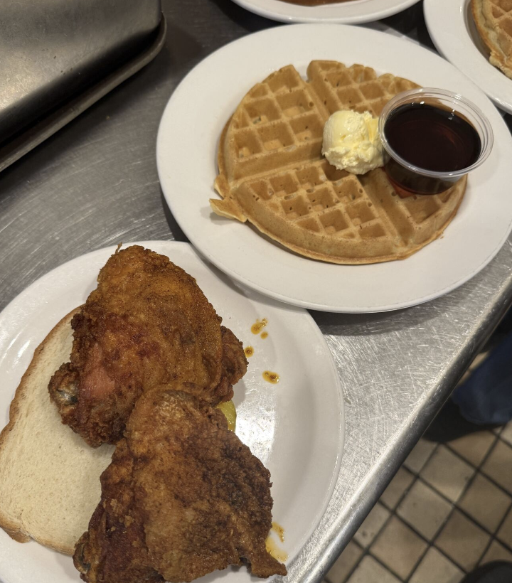 Fried Chicken & Waffle Plate.