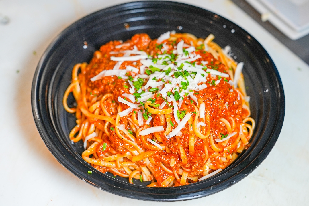 Pasta Bolognese with Hearty Meat Sauce.