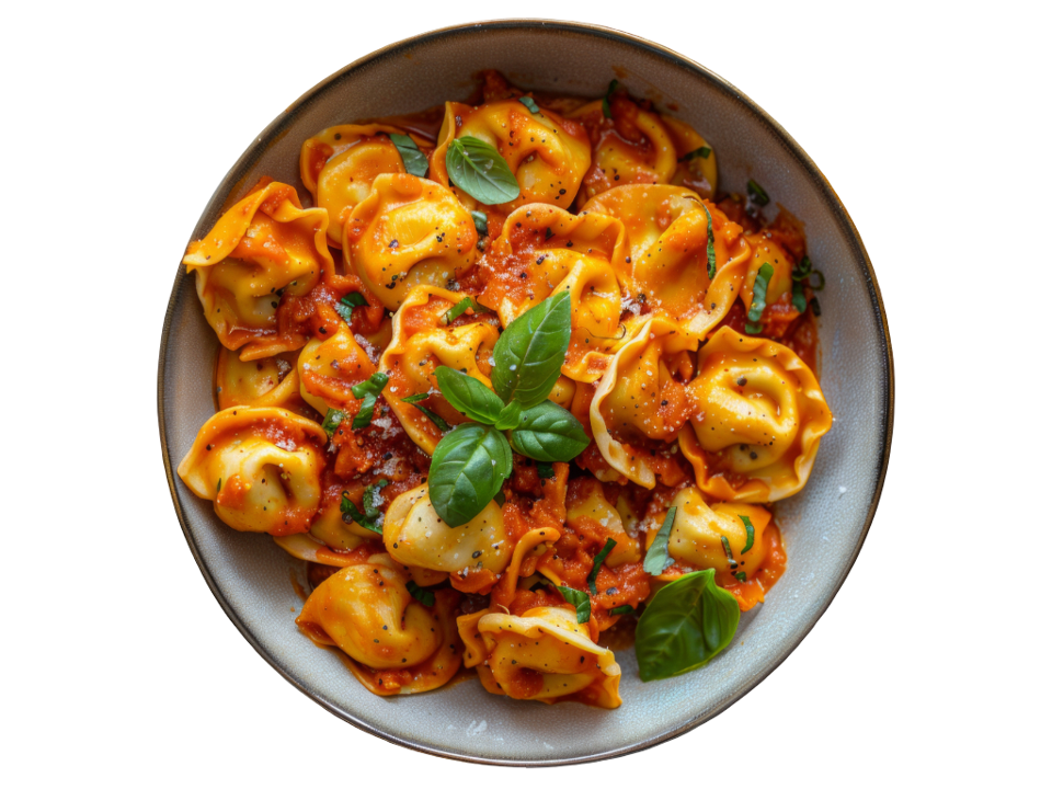 Tortellini in Marinara Sauce.