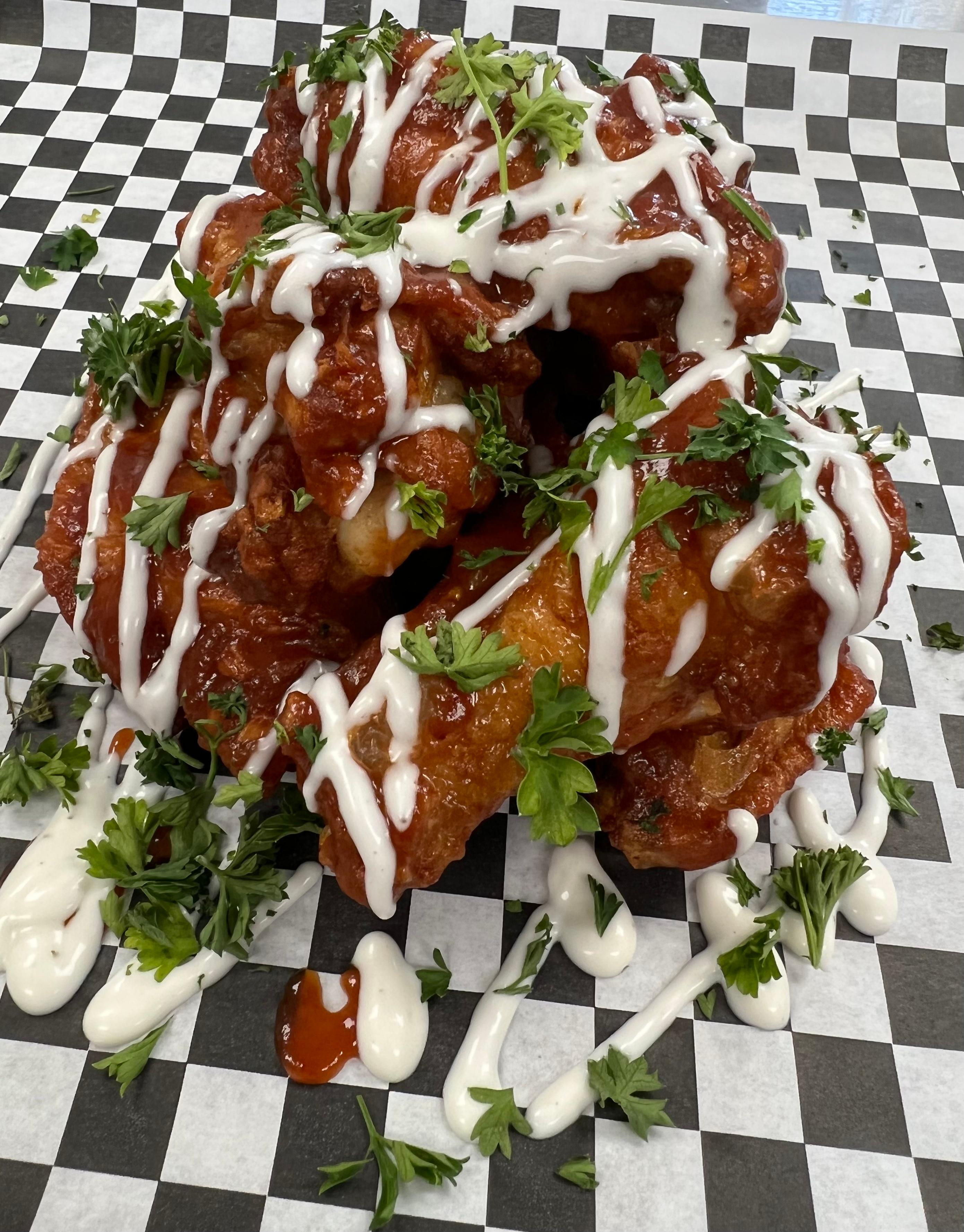 6 Pieces Breaded Wings.