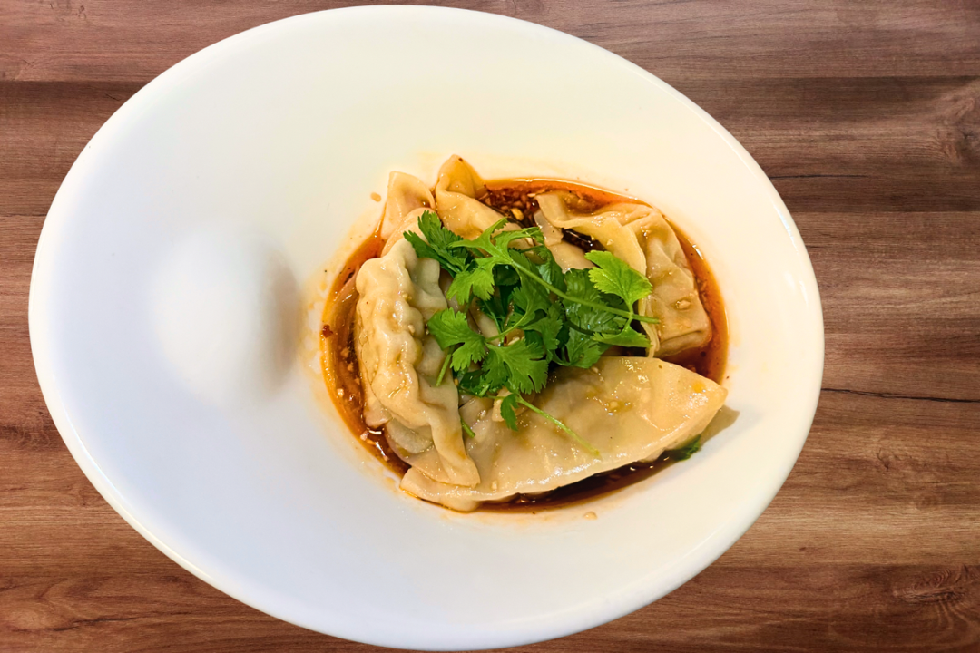 SPICY GARLIC DUMPLINGS.
