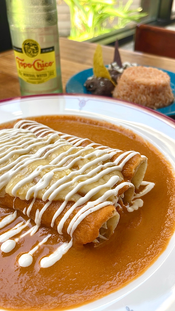 Habanero Fuego Chicken Enchiladas.