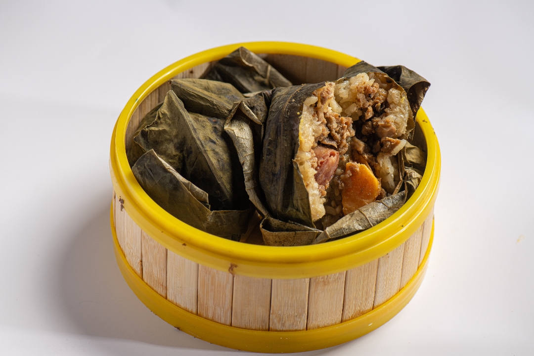 B-13 Lotus Leaf Wrapped Sticky Rice with Chicken & Pork Sausage (珍珠鸡).