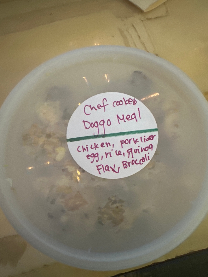 Chef cooked superfood doggo meal.