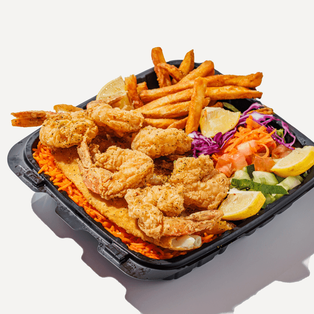 Seafood Over Rice.