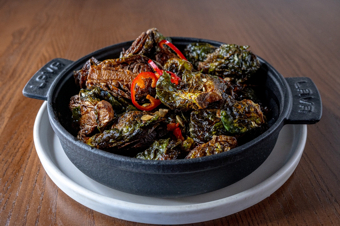 SWEET & SOUR BRUSSEL SPROUTS gf/vg.