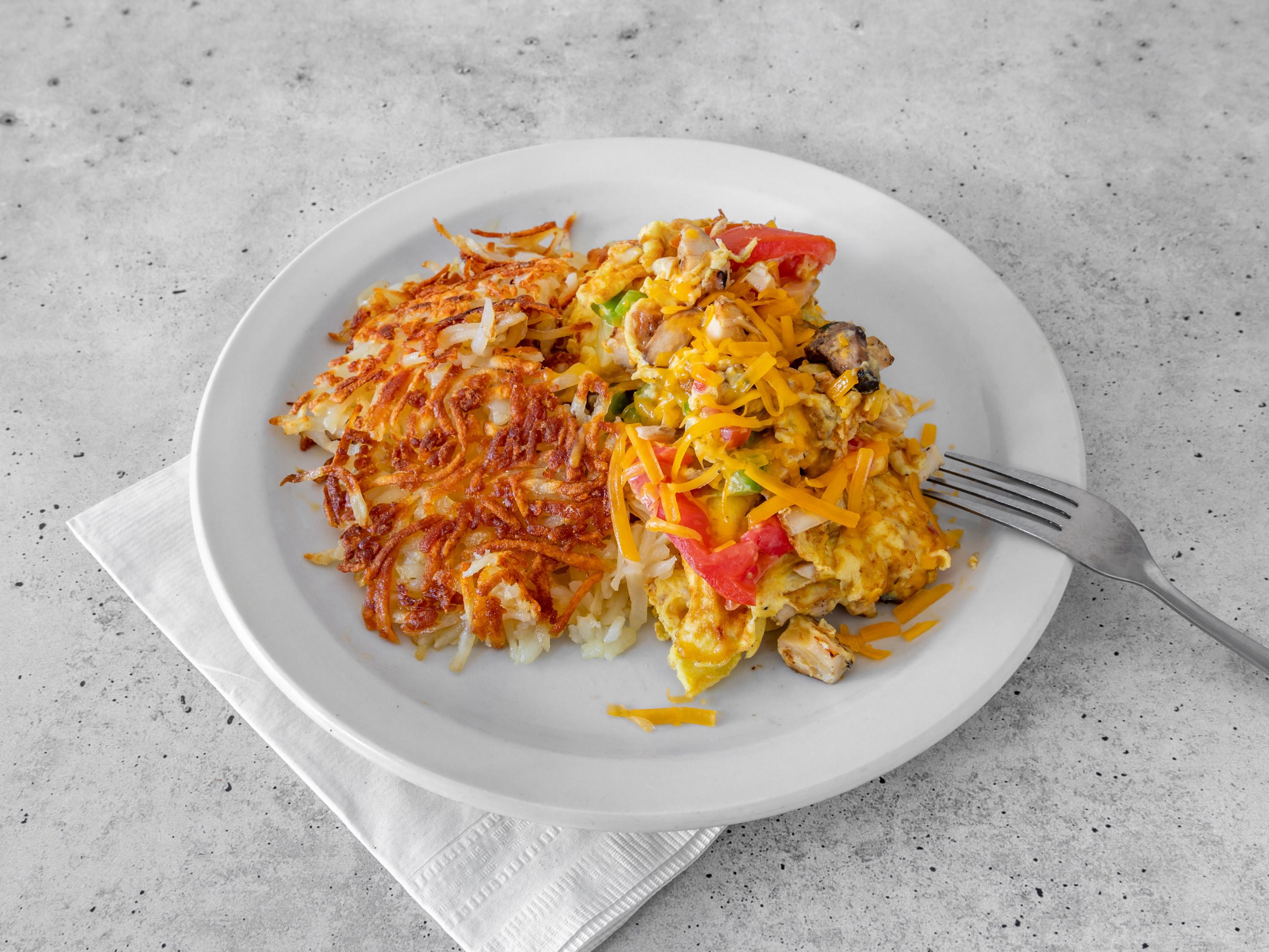 Chicken Fajita Omelette.