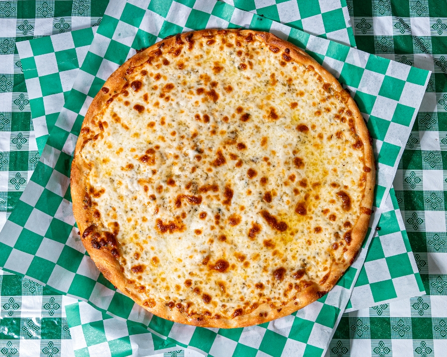 Three Cheese White Pizza.