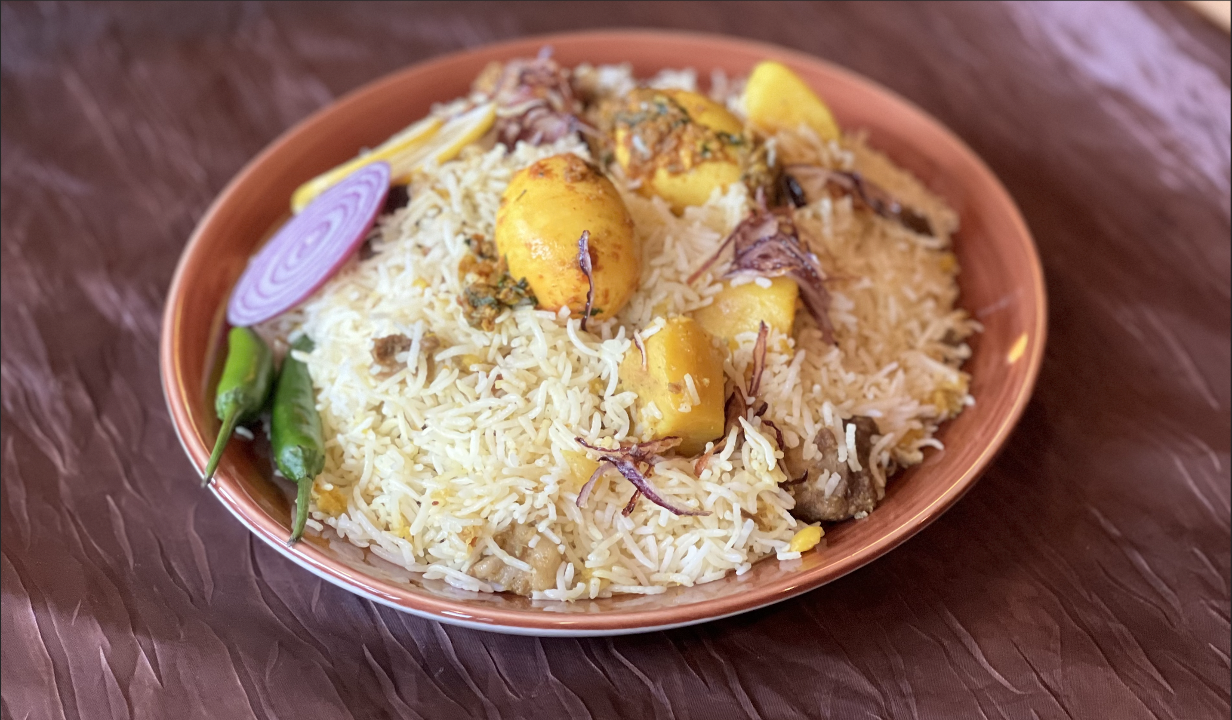 Kachi Biryani (two servings).