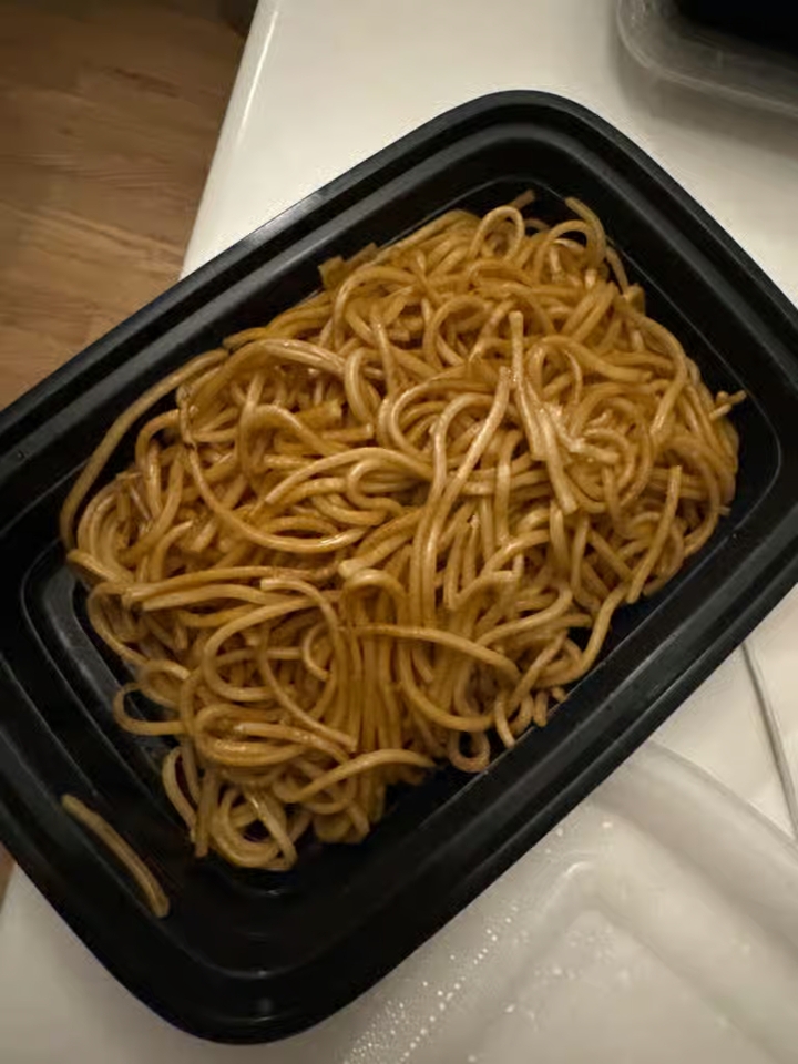 Side of Stir- fried lomein noodles.